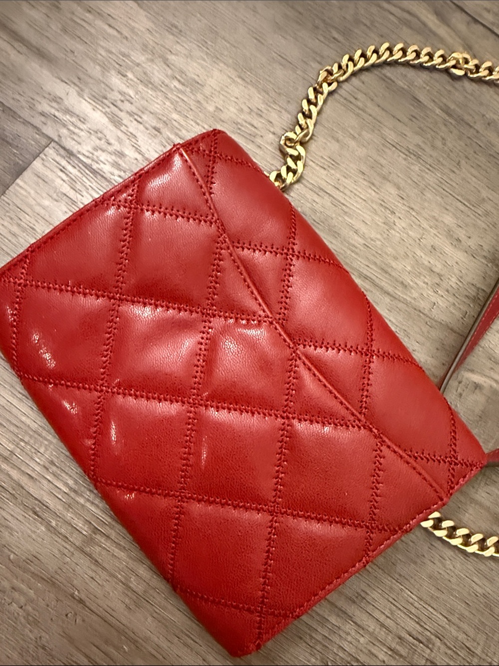 Tory Burch Quilted Leather Chain Crossbody - Red with Gold Hardware*** sold eBay - Picture 4 of 4